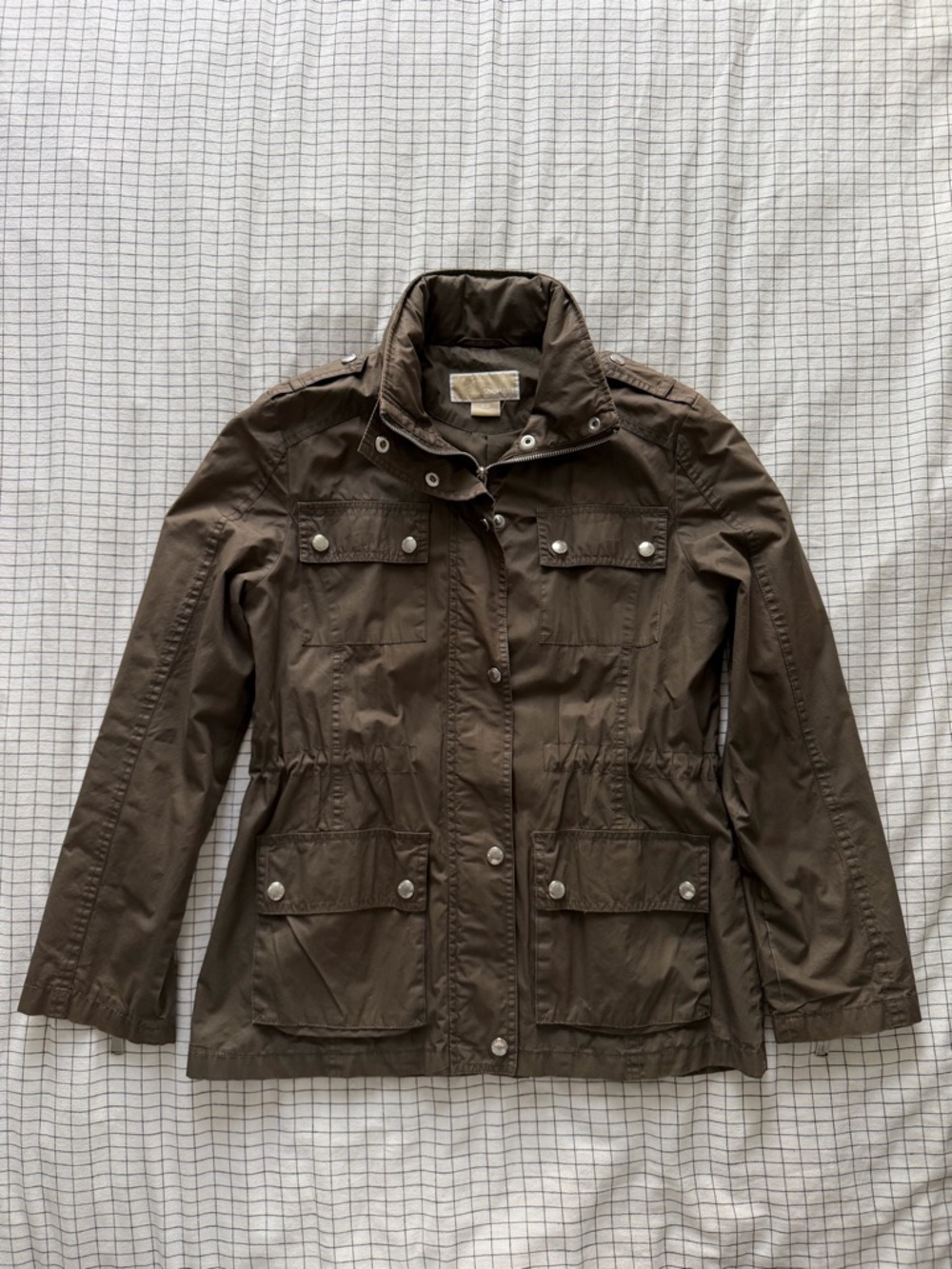 MICHAEL Michael Kors Olive Utility Jacket with Snap Pockets
